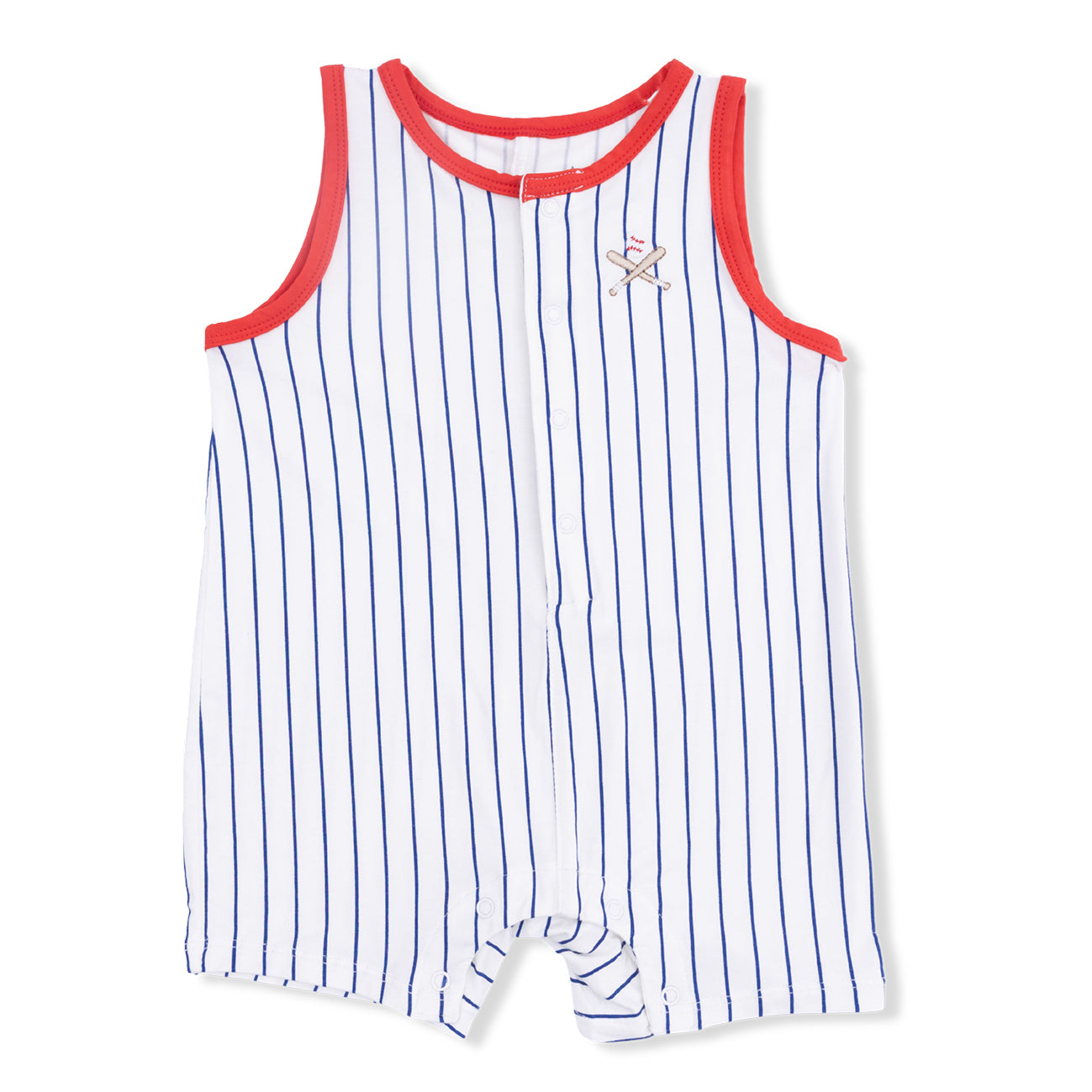 Baseballs Stripe Sleeveless Romper by Angel Dear