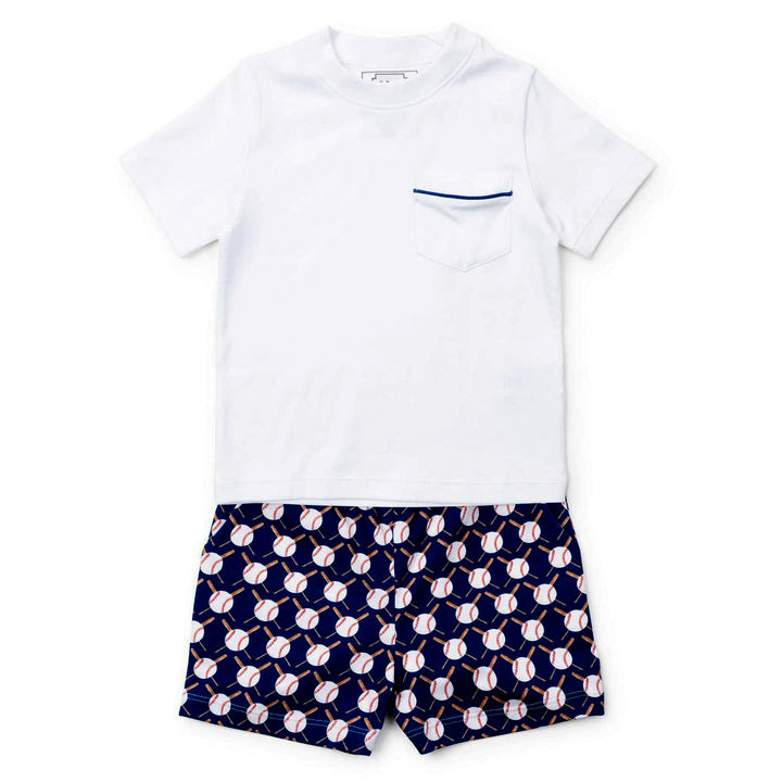Up at Bat Baseball Boy's Short Set by Lila & Hayes