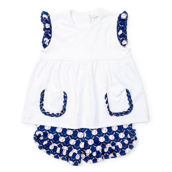 Up at Bat Baseball Girl's Short Set by Lila & Hayes