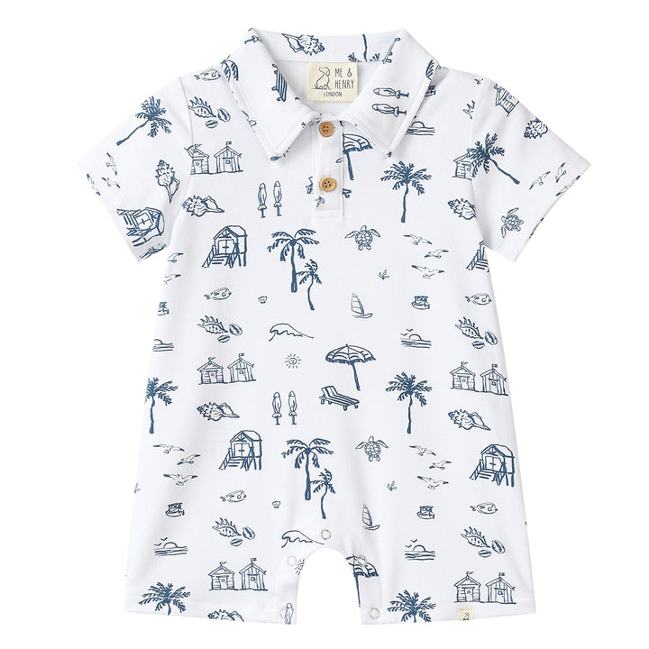 Beach Print Romper by Me & Henry