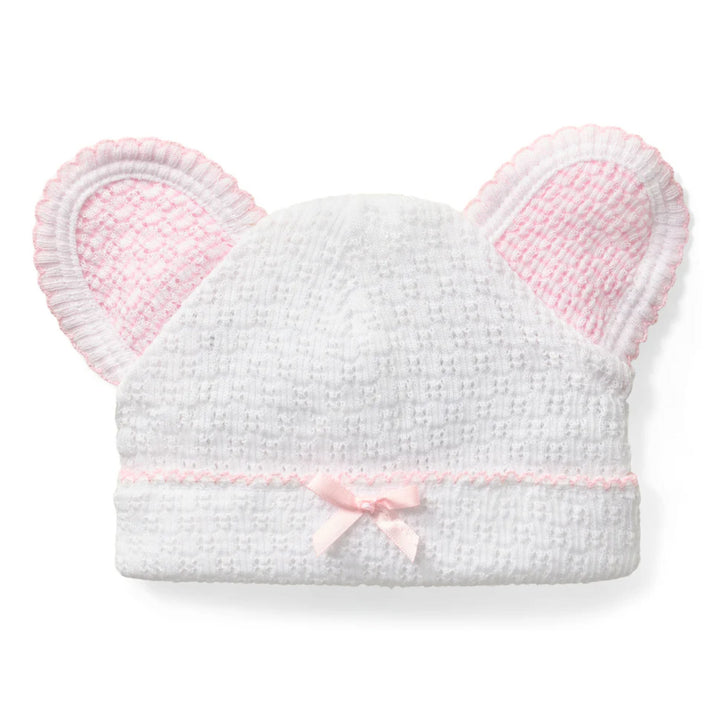 Pink Bear Cap with Bow by Paty
