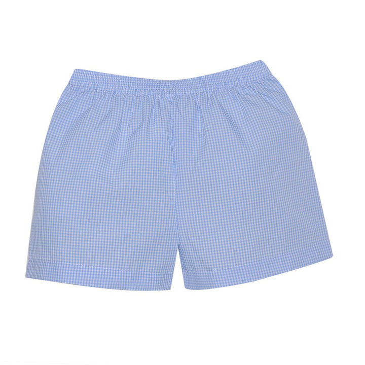 Blue Gingham Bennett Shorts by Remember Nguyen