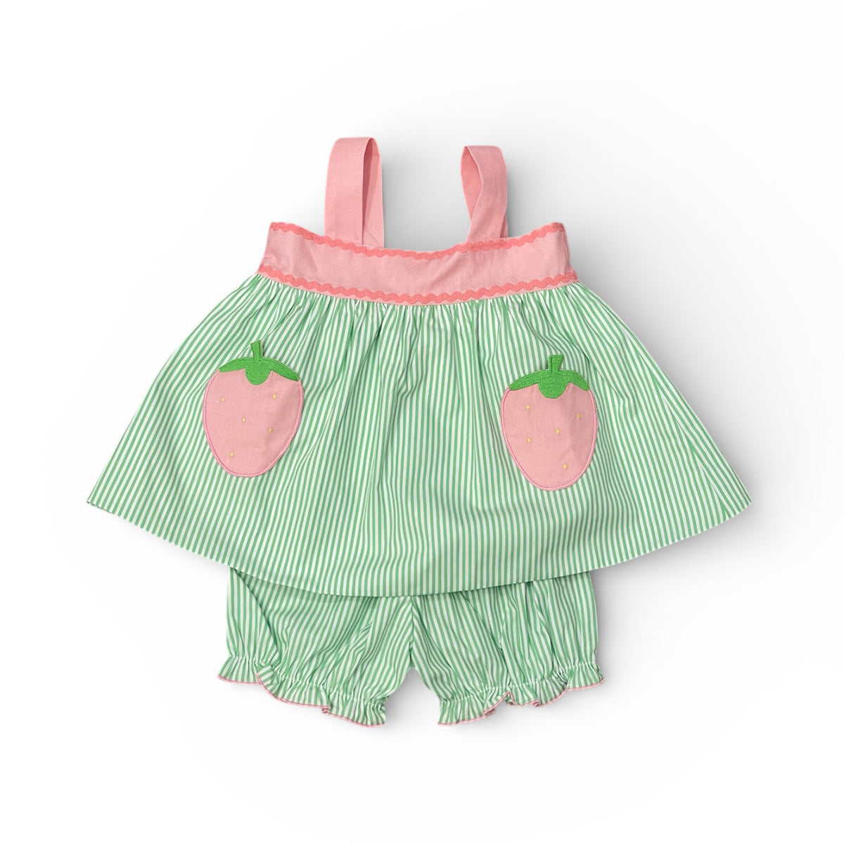 Berry Sweet Strawberry Pockets Swingback with Bloomers by The Yellow Lamb