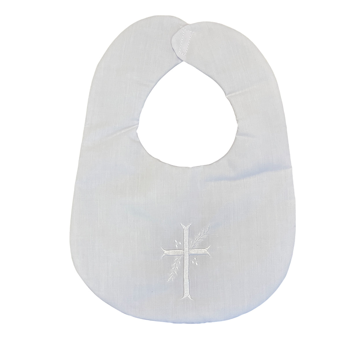 White Bib with Embroidered Cross by Rosalina