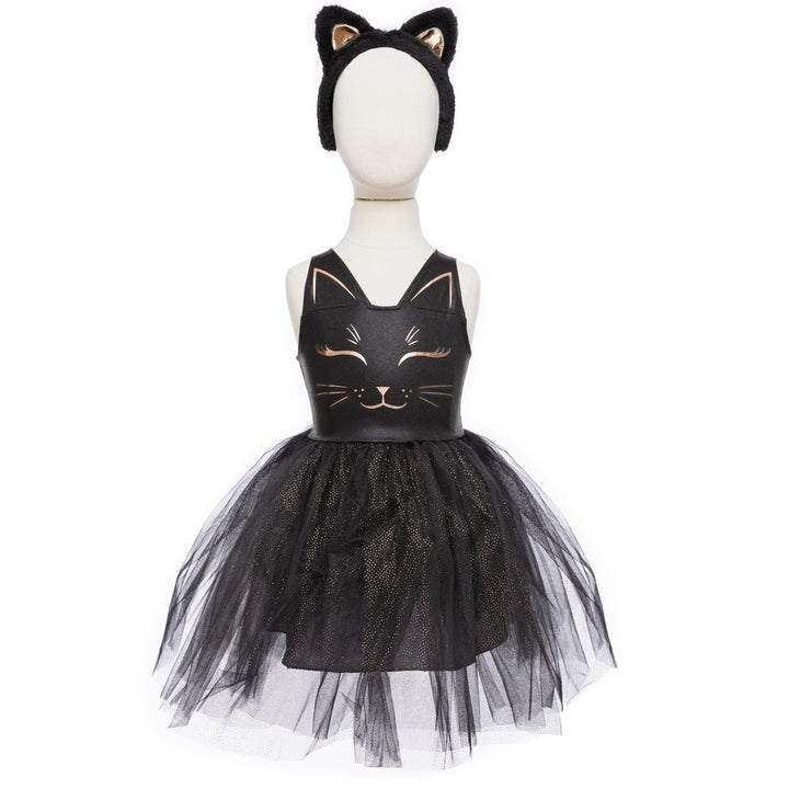 Black Cat Costume Dress with Headband by Great Pretenders - Size 5 / 6