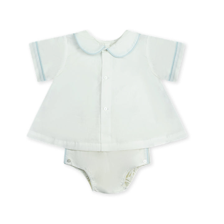 Blue Trimmed Dapper Diaper Set by Lullaby Set