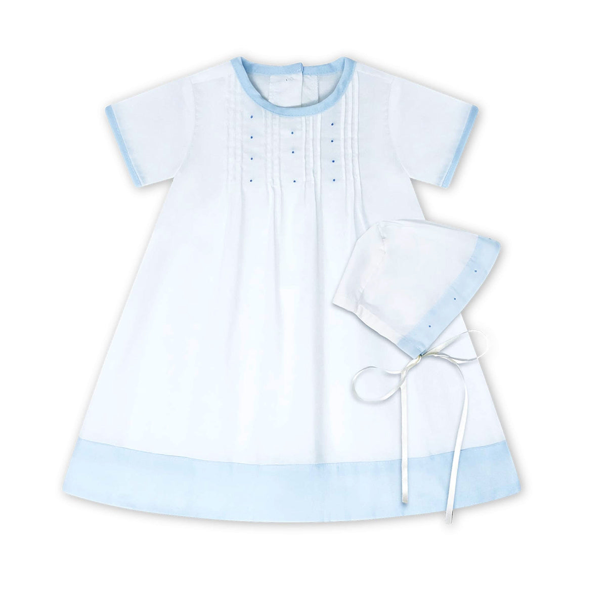 Blue Batiste Gown and Bonnet by Lullaby Set