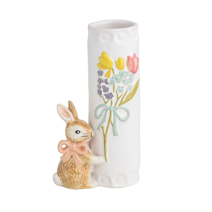 Blue Bow Easter Bunny Bud Vase by Mud Pie