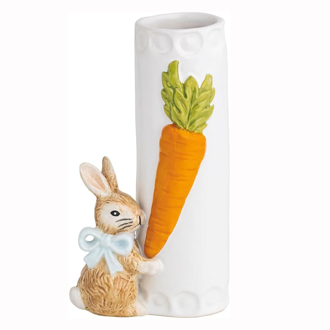 Blue Bow Easter Bunny Bud Vase by Mud Pie