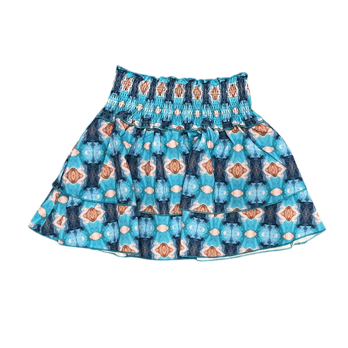 Scottie Blue & Brown Skirt by Pleat Collection