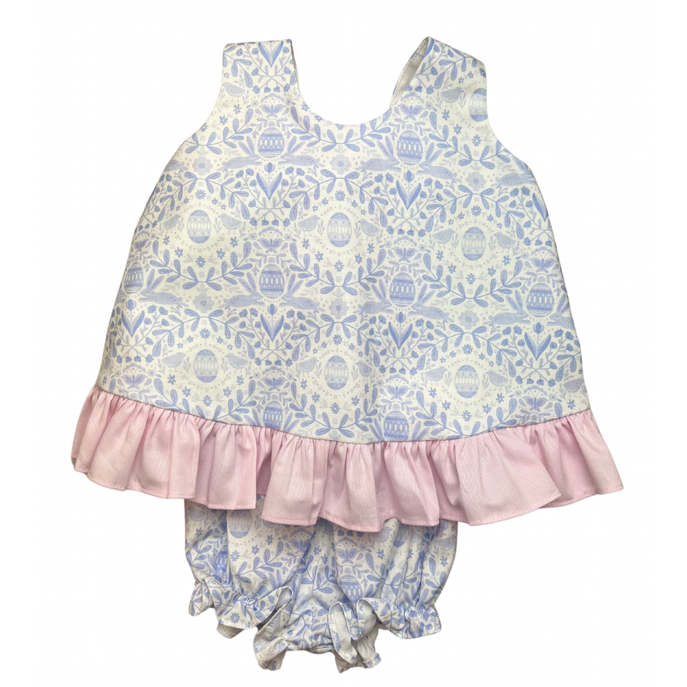 Blue Bunny Olivia Bloomer Set by Anvy Kids