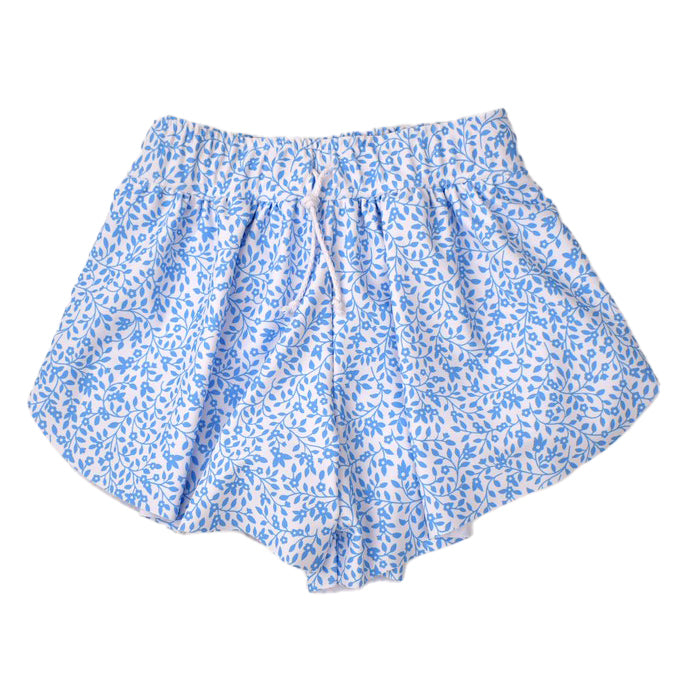 Blue Floral Butterfly Shorts by Color Works