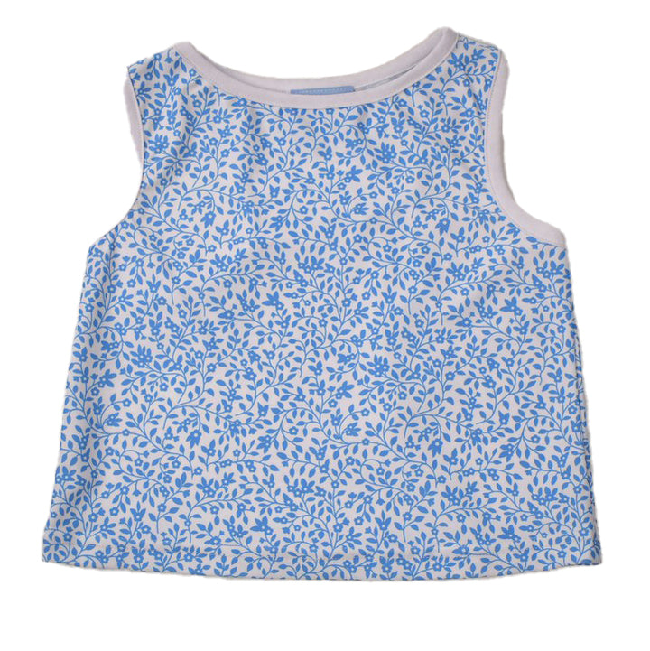 Blue Floral Tank Top by Color Works