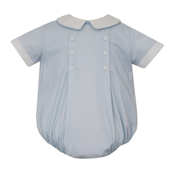Blue Gingham Romper by Petit Bebe