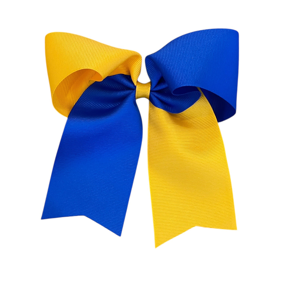 Blue / Gold 2-Tail King Cheer Bow by Wee Ones