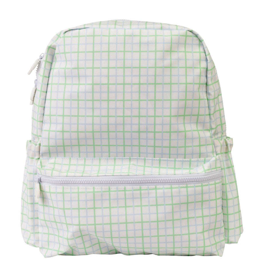 Apple of My Isla Large Backpack - Blue / Green Windowpane