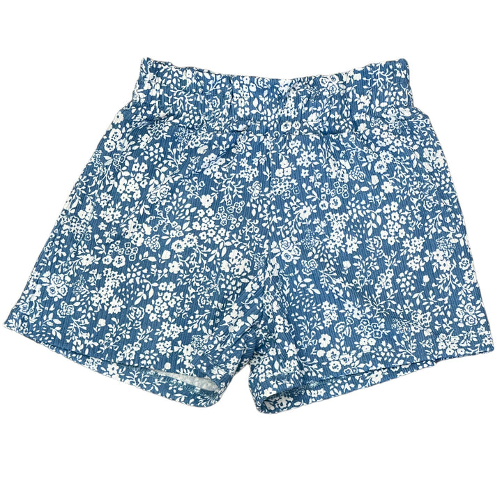 Area Code 407 Blue Ivory Floral Panel Shorts