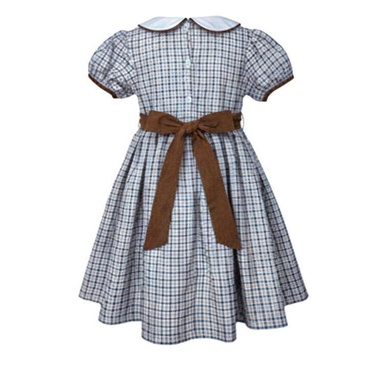 Blue / Khaki Plaid Dress by Ishtex