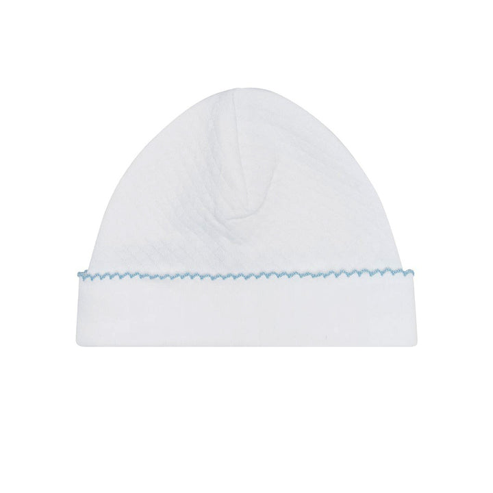 Blue Picot Trim Milano Baby Hat by Nellapima
