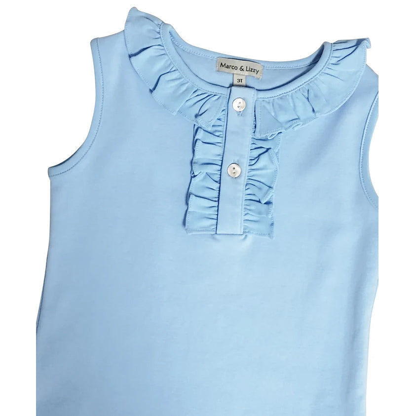 Light Blue Pima Cotton Top by Marco & Lizzy – Purple Butterfly Light Blue Pima Cotton Top by Marco & Lizzy – Purple Butterfly