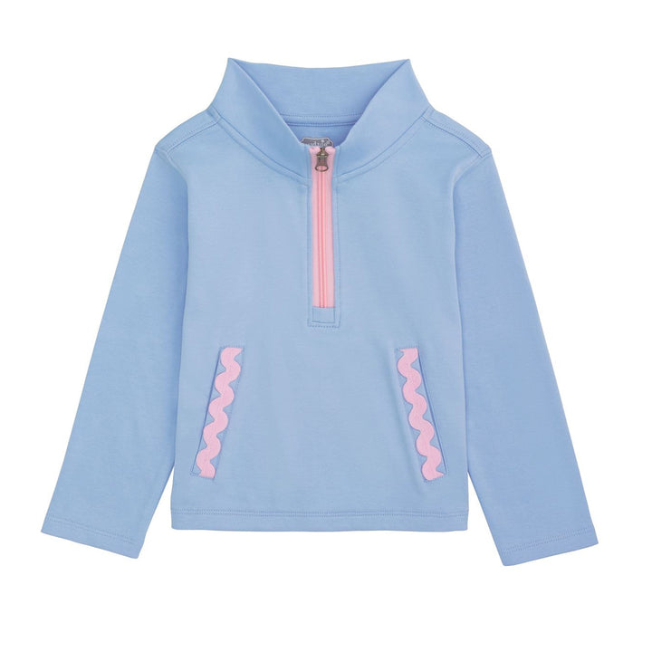Blue Ric-Rac Quarter Zip Pullover by Mud Pie