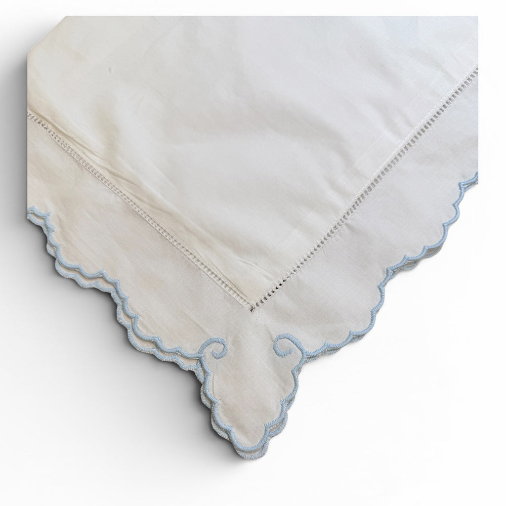 Edward Boutross Pillow - Blue Rosepointe Scallop