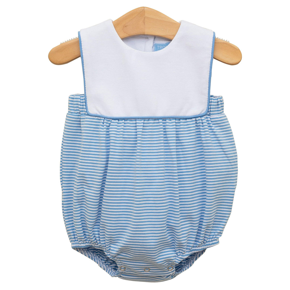 Cornflower Blue Stripe Noah Romper by Trotter Street Kids