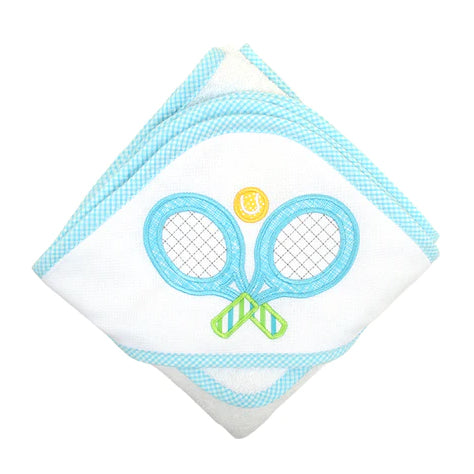 3 Marthas Everykid Hooded Towel - Blue Tennis
