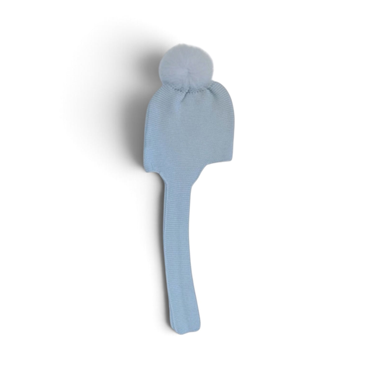 Blue Wide-Tie Aviator Hat with Pom by Mi Lucero