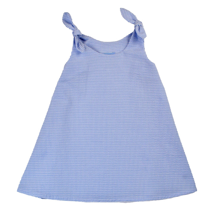 Blue Tie-Shoulder Swing Dress by Color Works