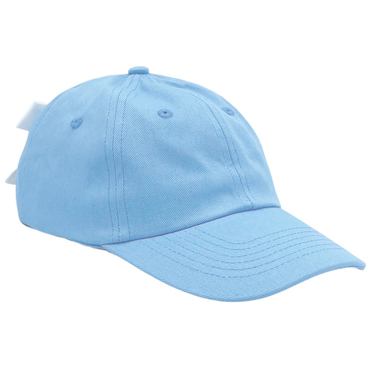Bits & Bows Baseball Hat - Blue with White Bow