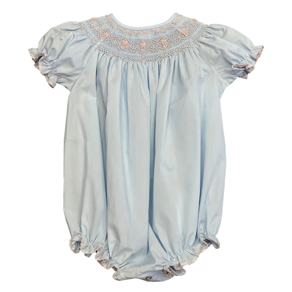 Blue Smocked Bishop Bubble by LuLu BeBe