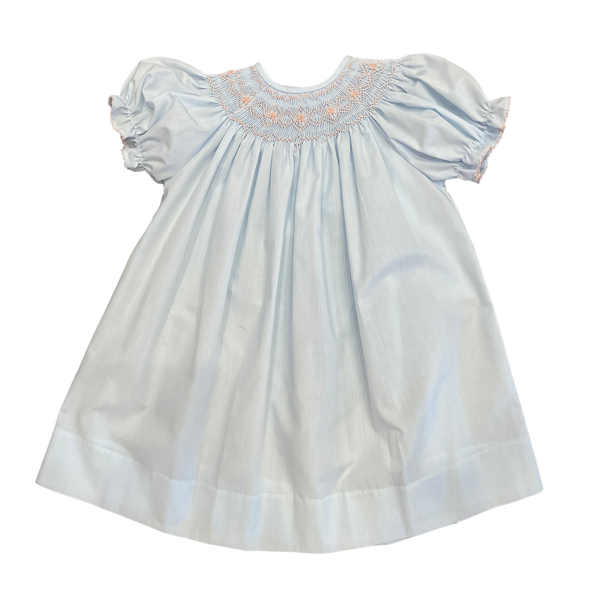 Blue Smocked Bishop Dress by LuLu BeBe