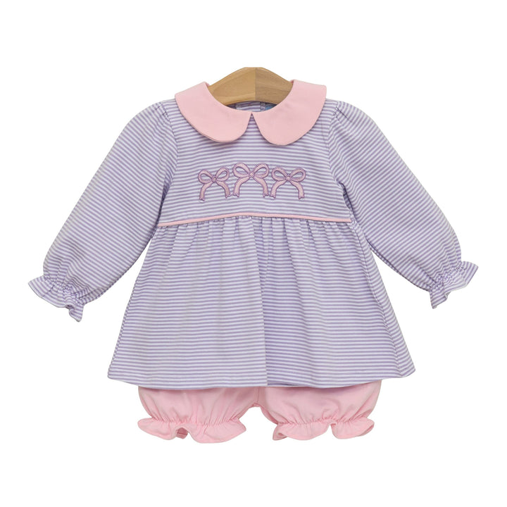 Lavender Bows Bloomer Set by Trotter Street Kids