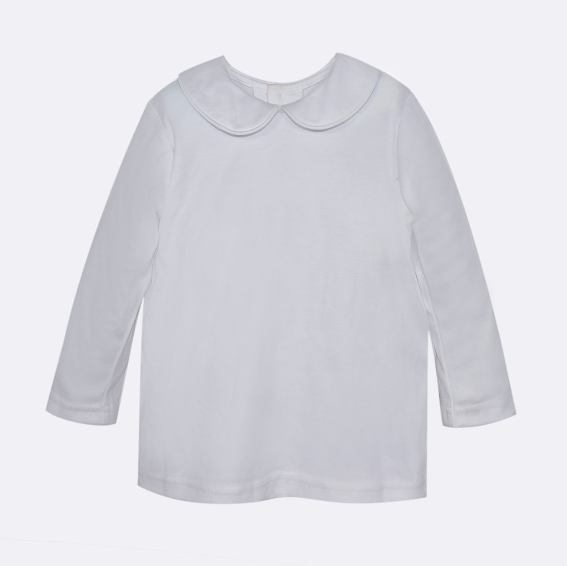 Boy's Long-Sleeve White Knit Shirt by Remember Nguyen