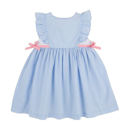 Breakers Blue Seersucker Pammy's Pinafore Dress by The Beaufort Bonnet Company