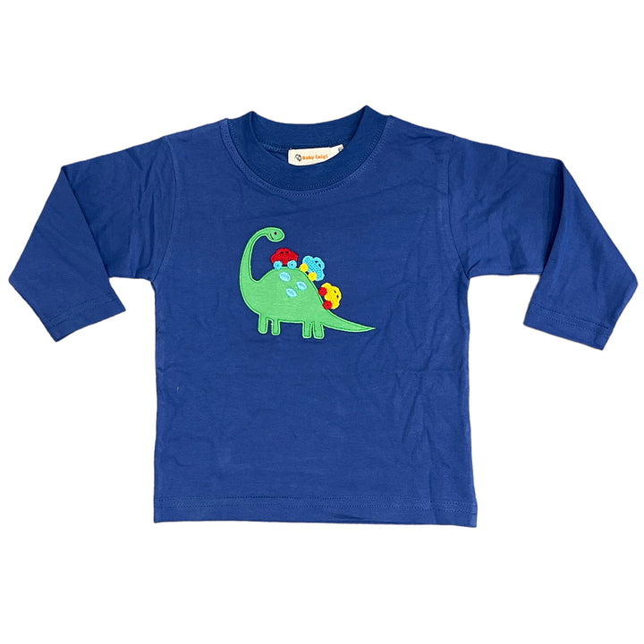 Luigi Boy Brontosaurus with Cars Long Sleeve Shirt