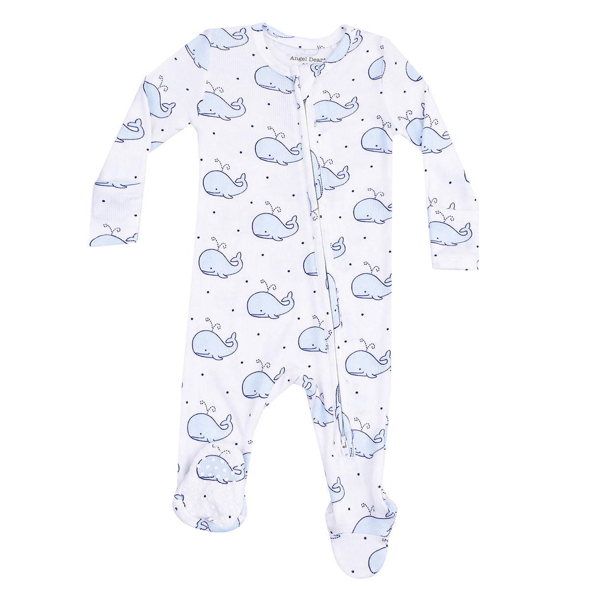 Bubbly Whale Blue Zipper Footie by Angel Dear