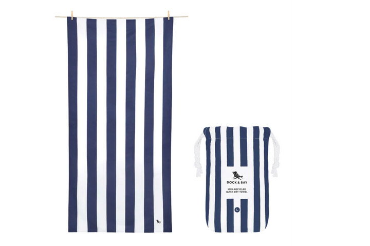 Dock & Bay Quick Dry Cabana Towel - Whitsunday Blue (Navy)
