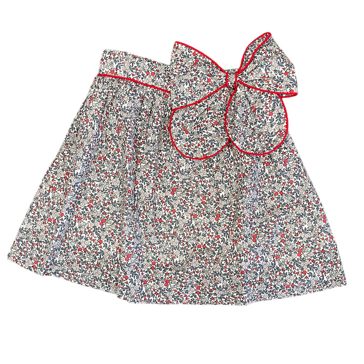 Marco & Lizzy Bow Skirt - Red Trimmed Floral