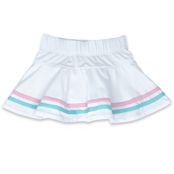 Set Fashions White with Turquoise & Pink Callie Skort