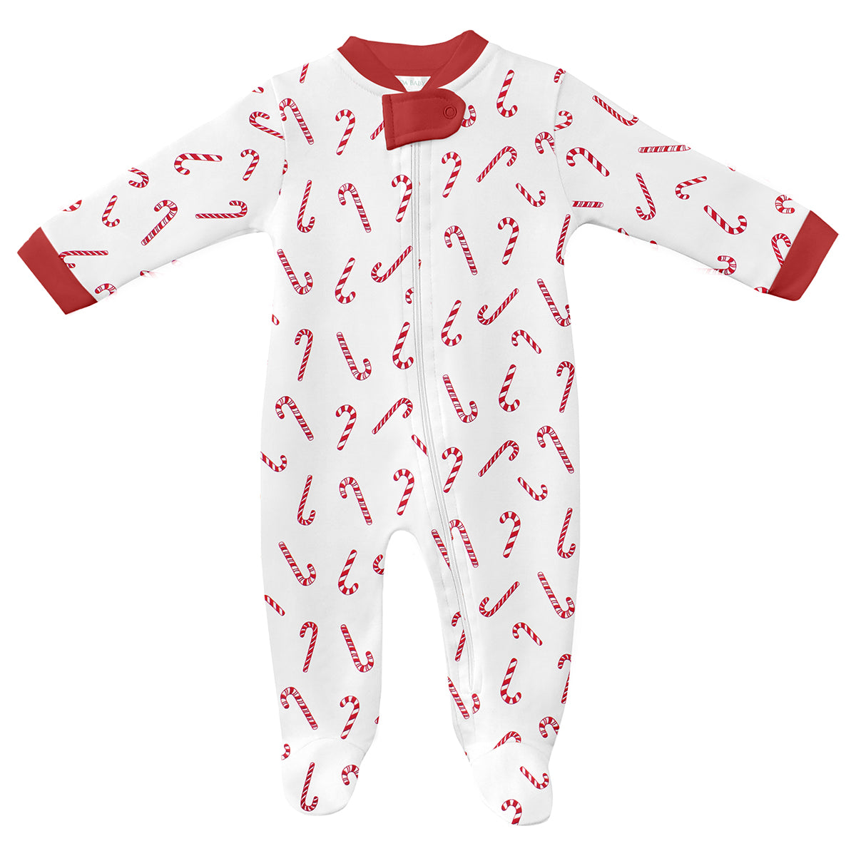 Candy Canes Zipper Footie by Lyda Baby