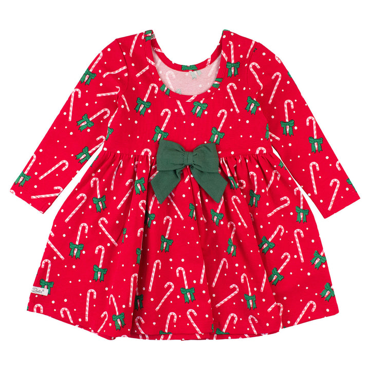 Candy Cane Cutie Knit Twirl Dress by RuffleButts