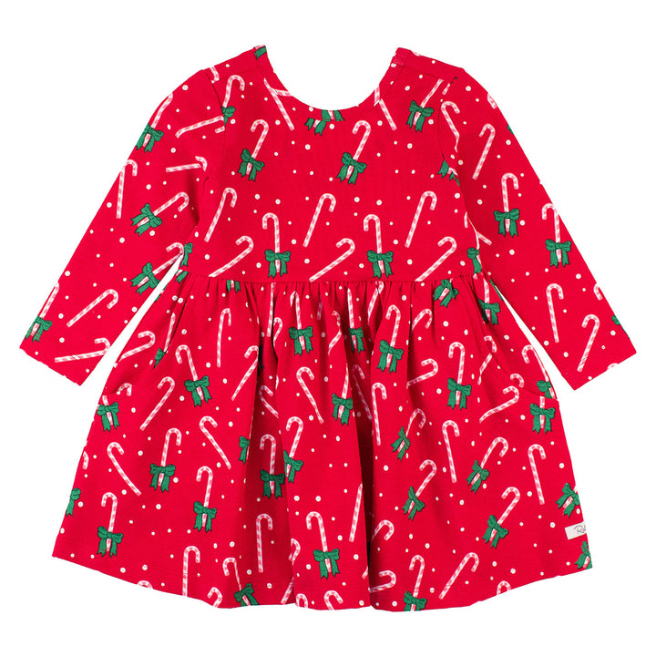 Candy Cane Cutie Knit Twirl Dress by RuffleButts