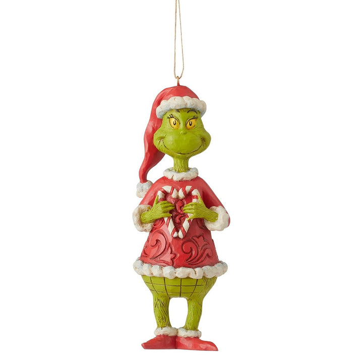 Grinch Candy Cane Heart Christmas Tree Ornament