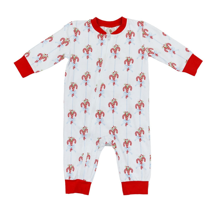 Candy Cane Row Christmas Zipper Pajamas by Cypress Row