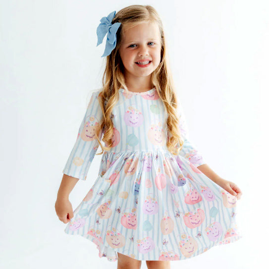 Here for the Halloween Candy 3/4-Sleeve Twirl Dress by Mila & Rose