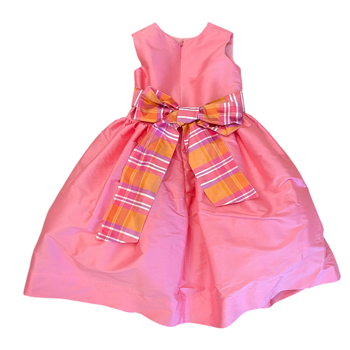 Candy Pink Dress with Plaid Sash by Susanne Lively