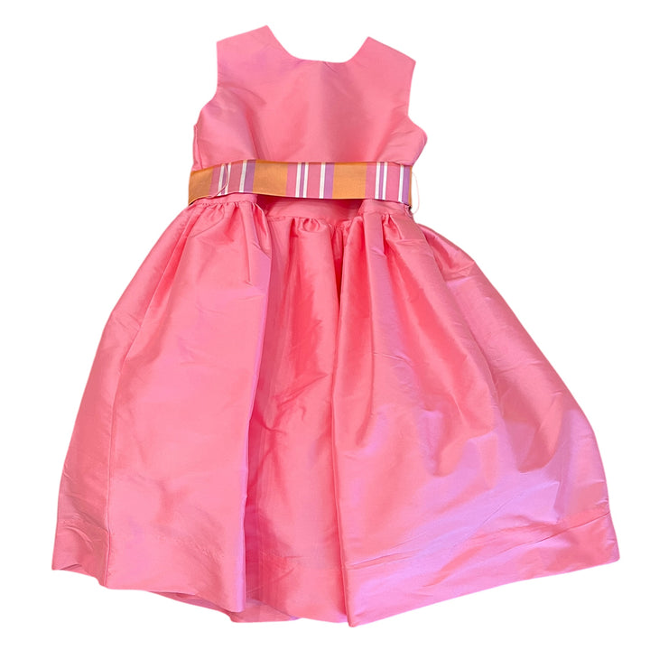 Candy Pink Dress with Plaid Sash by Susanne Lively