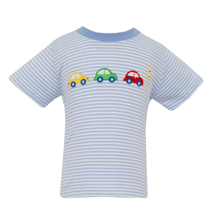 Cars Trio Blue Stripe Tee by Claire & Charlie